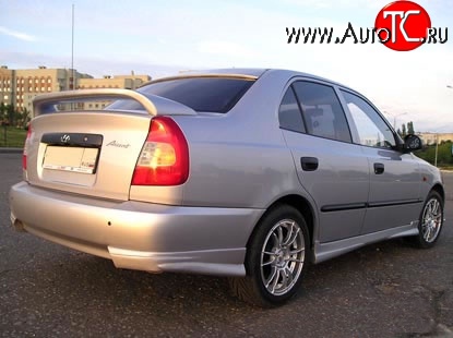 2 899 р. Козырёк на заднее стекло Street Hyundai Accent седан ТагАЗ (2001-2012) (Неокрашенный)  с доставкой в г. Москва