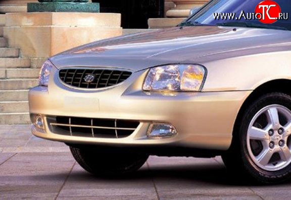 3 599 р. Передний бампер Стандартный Hyundai Accent седан ТагАЗ (2001-2012) (Окрашенный)  с доставкой в г. Москва