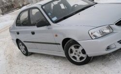 4 099 р. Пороги накладки Style  Hyundai Accent  седан ТагАЗ (2001-2012) (Неокрашенные)  с доставкой в г. Москва. Увеличить фотографию 2