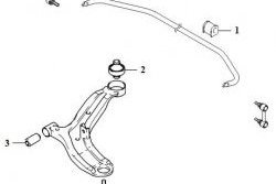 899 р. Полиуретановый сайлентблок нижнего рычага передней подвески (задний) Точка Опоры Hyundai Accent седан ТагАЗ (2001-2012)  с доставкой в г. Москва. Увеличить фотографию 2