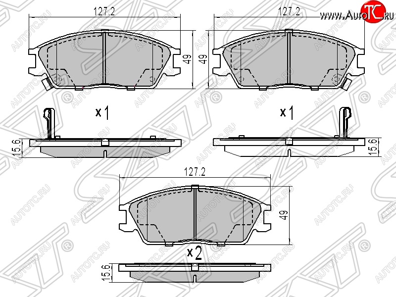 1 129 р. Колодки тормозные SAT (передние)  Hyundai Accent  седан ТагАЗ - Getz  TB  с доставкой в г. Москва