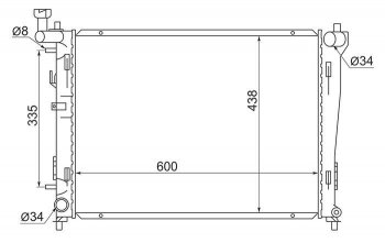 Радиатор двигателя SAT (пластинчатый,1.4/1.6/2.0, АКПП) Hyundai Avante (2006-2010)