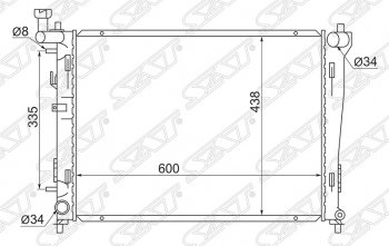 Радиатор двигателя  SAT (трубчатый, 1.4/1.6/2.0, АКПП) Hyundai I30 FD универсал рестайлинг (2010-2012)