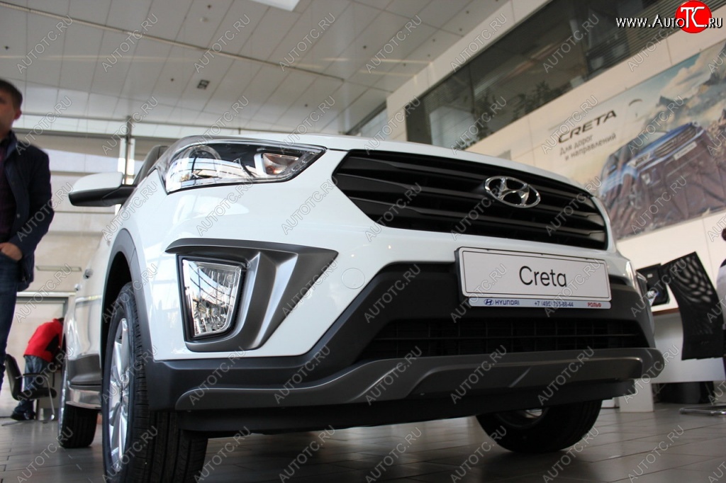 5 649 р. Накладка на передний бампер АвтоКрат  Hyundai Creta  GS (2015-2021) дорестайлинг, рестайлинг (Неокрашенная)  с доставкой в г. Москва