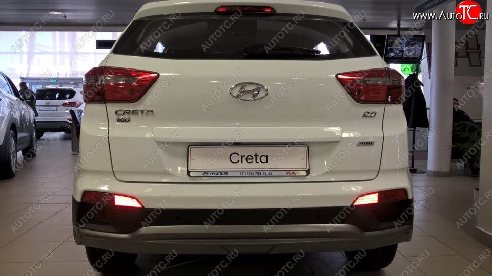 5 649 р. Накладка на задний бампер АвтоКрат Hyundai Creta GS дорестайлинг (2015-2019) (Неокрашенная)  с доставкой в г. Москва