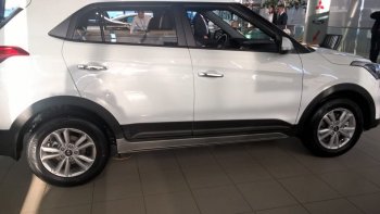 7 349 р. Пластиковые пороги АвтоКрат Hyundai Creta GS рестайлинг (2019-2021) (Неокрашенные)  с доставкой в г. Москва. Увеличить фотографию 3