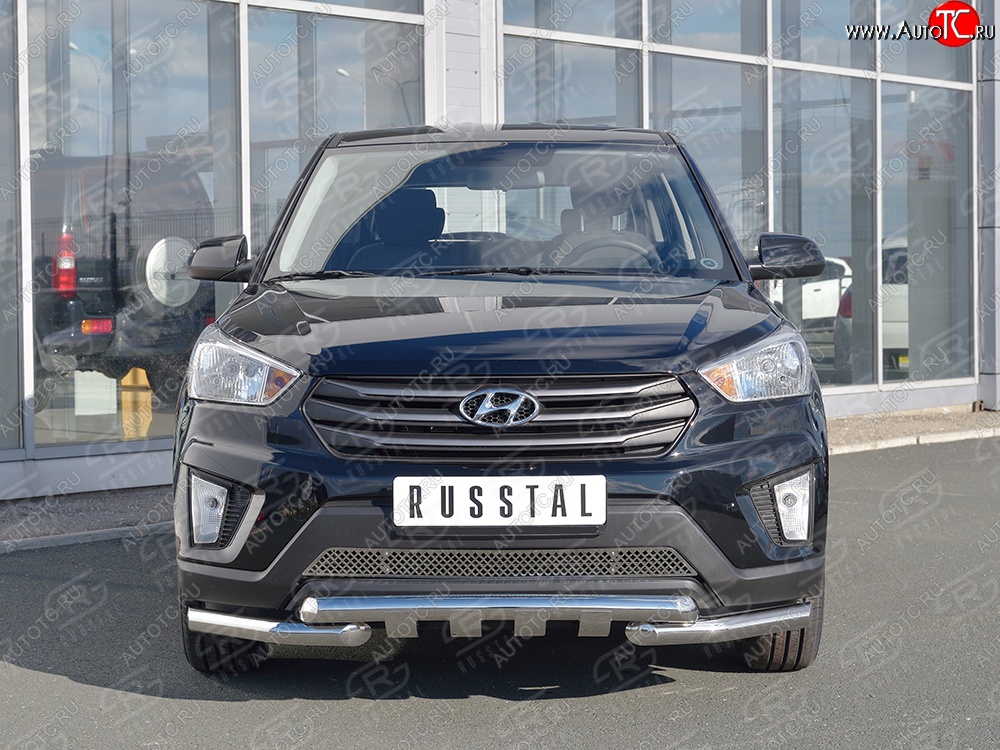 3 749 р. Защитная решётка в воздуховод бампера Berkut (нержавейка) Hyundai Creta GS дорестайлинг (2015-2019)  с доставкой в г. Москва