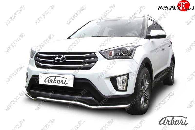 4 799 р. Защита переднего бампера Arbori (волна, нержавейка, 1 труба d42 mm). Hyundai Creta GS рестайлинг (2019-2021)  с доставкой в г. Москва