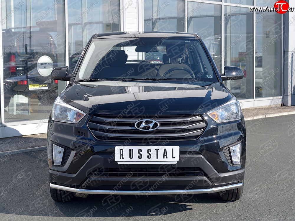 15 599 р. Защита переднего бампера (Ø42 мм, нержавейка) SLITKOFF Hyundai Creta GS дорестайлинг (2015-2019)  с доставкой в г. Москва