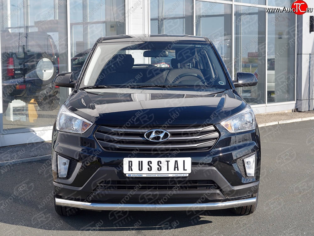 15 649 р. Защита переднего бампера (Ø63 мм, нержавейка) SLITKOFF Hyundai Creta GS рестайлинг (2019-2021)  с доставкой в г. Москва