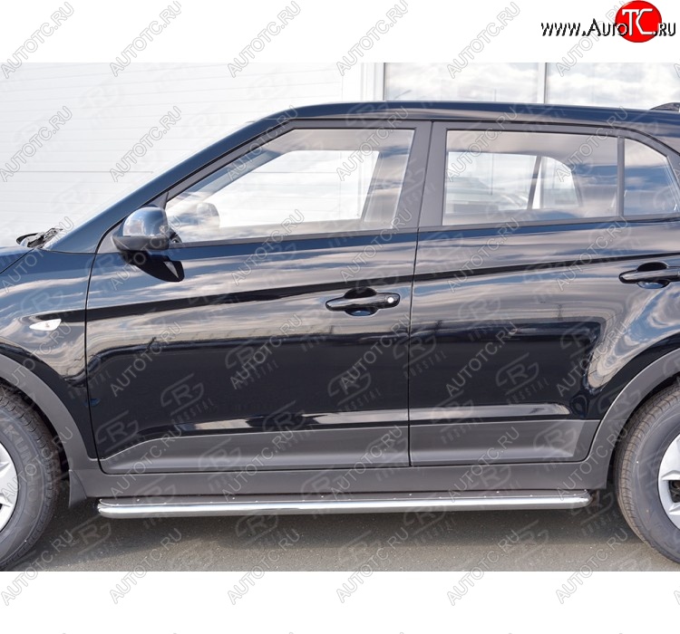 38 999 р. Порожки для ног (труба Ø42) SLITKOFF Hyundai Creta GS дорестайлинг (2015-2019) (Вариант 3 (лист нерж, проф. нерж))  с доставкой в г. Москва