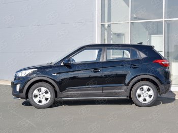 18 349 р. Защита порогов из круглой трубы d42 мм SLITKOFF v3 Hyundai Creta GS дорестайлинг (2015-2019)  с доставкой в г. Москва. Увеличить фотографию 3