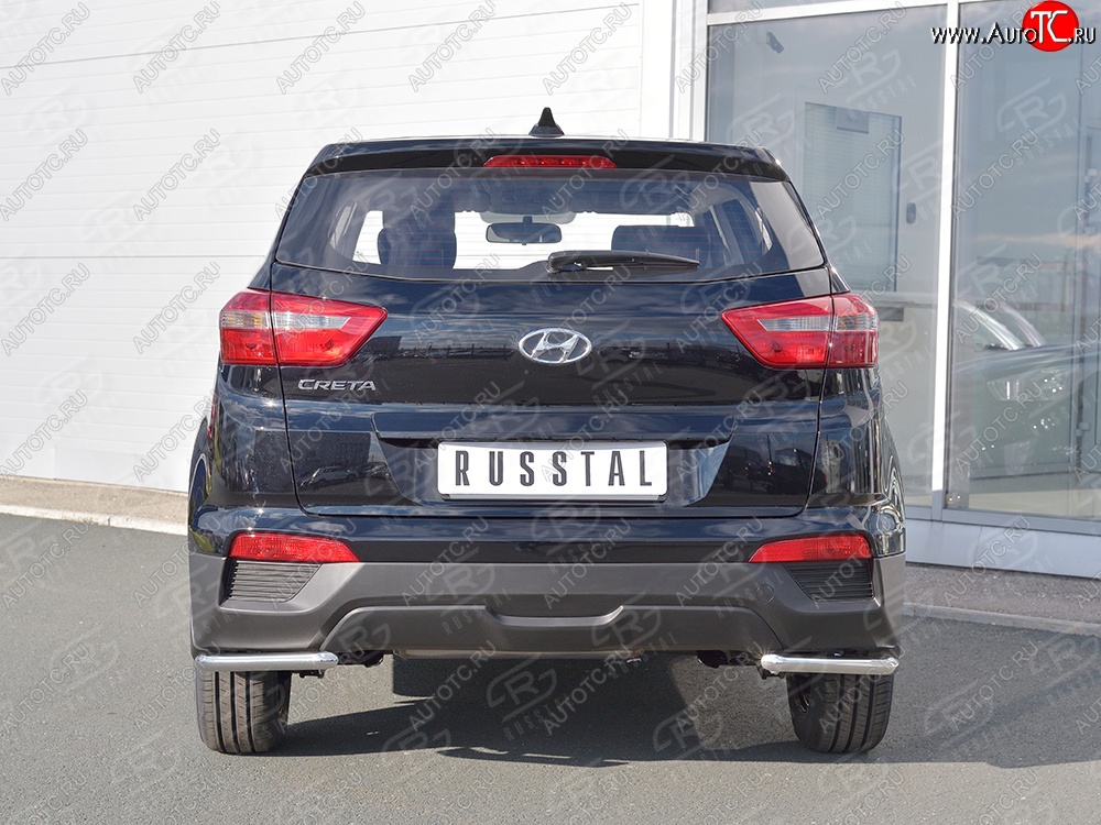 10 999 р. Защита заднего бампера (Ø42 мм уголки, нержавейка) SLITKOFF  Hyundai Creta  GS (2015-2021) дорестайлинг, рестайлинг  с доставкой в г. Москва