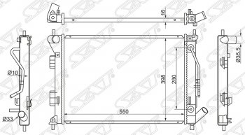 4 599 р. Радиатор двигателя SAT (трубчатый, МКПП/АКПП)  Hyundai Creta (GS), Elantra (MD), I30 (2 GD), KIA Ceed (2 JD), Cerato (3 YD), Soul (AM)  с доставкой в г. Москва. Увеличить фотографию 1