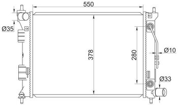 4 099 р. Радиатор двигателя SAT (трубчатый, МКПП/АКПП) Hyundai I30 FD универсал рестайлинг (2010-2012)  с доставкой в г. Москва. Увеличить фотографию 1