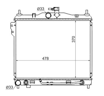 Радиатор двигателя SAT (пластинчатый,1.3/1.4/1.6, АКПП) Hyundai Getz TB хэтчбэк 5 дв. рестайлинг (2005-2010)