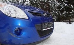 1 469 р. Сетка на бампер Russtal (черная)  Hyundai i20  PB (2008-2012) хэтчбэк дорестайлинг  с доставкой в г. Москва. Увеличить фотографию 3