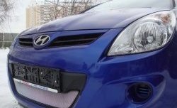 1 539 р. Сетка на бампер Russtal (хром)  Hyundai i20  PB (2008-2012) хэтчбэк дорестайлинг  с доставкой в г. Москва. Увеличить фотографию 3