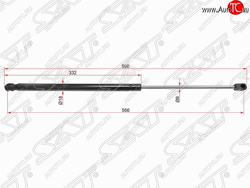 669 р. Упор крышки багажника SAT (газовый)  Hyundai I30  FD (2007-2010) хэтчбек дорестайлинг  с доставкой в г. Москва