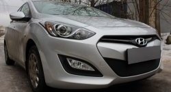 1 839 р. Сетка на бампер Russtal (черная)  Hyundai I30  2 GD (2011-2015) дорестайлинг универсал, дорестайлинг, хэтчбэк 5 дв.  с доставкой в г. Москва. Увеличить фотографию 4