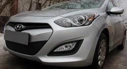 1 839 р. Сетка на бампер Russtal (черная)  Hyundai I30  2 GD (2011-2015) дорестайлинг универсал, дорестайлинг, хэтчбэк 5 дв.  с доставкой в г. Москва. Увеличить фотографию 5