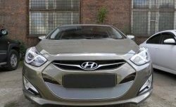 2 349 р. Сетка на бампер Russtal (хром) Hyundai I40 1 VF дорестайлинг седан (2011-2015)  с доставкой в г. Москва. Увеличить фотографию 2