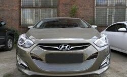 2 349 р. Сетка на бампер Russtal (хром) Hyundai I40 1 VF дорестайлинг седан (2011-2015)  с доставкой в г. Москва. Увеличить фотографию 3