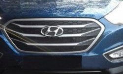 5 749 р. Хромированые накладки решетки радиатора СТ Hyundai Tucson TL дорестайлинг (2015-2018)  с доставкой в г. Москва. Увеличить фотографию 2