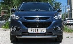 15 649 р. Одинарная защита переднего бампера диаметром 76 мм Russtal Hyundai IX35 LM дорестайлинг (2009-2013)  с доставкой в г. Москва. Увеличить фотографию 1