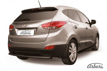 9 799 р. Защита заднего бампера Arbori (черная, 1 труба d57 mm). Hyundai IX35 LM дорестайлинг (2009-2013)  с доставкой в г. Москва. Увеличить фотографию 1