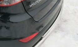 Двойная защита заднего бампера из двух труб диаметром 63 и 42 мм SLITKOFF Hyundai IX35 LM рестайлинг (2013-2018)