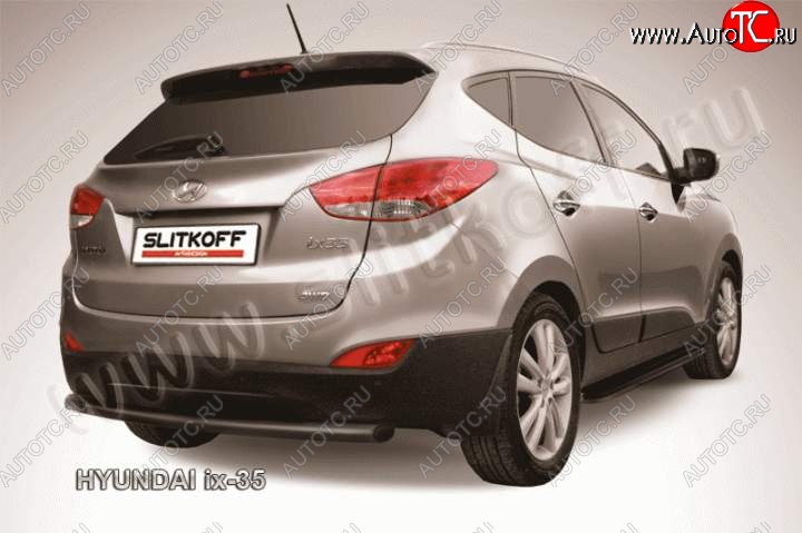 4 999 р. Защита заднего бампера из трубы d57 Slitkoff Hyundai IX35 LM дорестайлинг (2009-2013) (Цвет: серебристый)  с доставкой в г. Москва