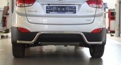 Защита заднего бампера из трубы диаметром 51 мм Petroil Tuning Hyundai IX35 LM рестайлинг (2013-2018)  (Нержавеющая полированная сталь)