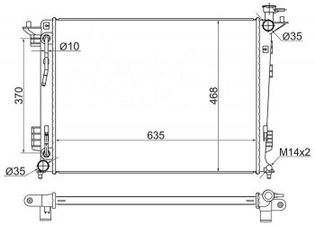 Радиатор двигателя (пластинчатый, 2.0/2.4, МКПП/АКПП) SAT Hyundai IX35 LM рестайлинг (2013-2018)