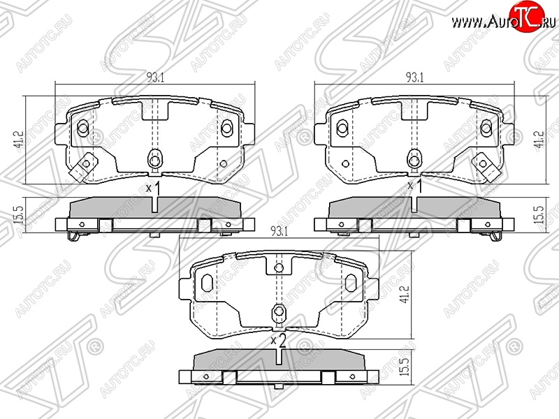 589 р. Колодки тормозные задние SAT  Hyundai IX35  LM (2009-2018), Hyundai Tucson  LM (2010-2017), KIA Sportage  3 SL (2010-2016)  с доставкой в г. Москва