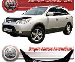 2 009 р. Дефлектор капота CA Plastic v2 (черный)  Hyundai IX55  EN (2006-2013) (Classic черный, Без надписи)  с доставкой в г. Москва. Увеличить фотографию 1