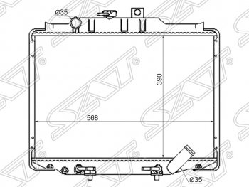 8 599 р. Радиатор двигателя SAT (пластинчатый, Diesel, МКПП/АКПП)  Hyundai Porter  AU,KR (1996-2011), Mitsubishi Delica  4 (1994-1997)  с доставкой в г. Москва. Увеличить фотографию 1