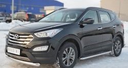 24 649 р. Широкая защита порогов SLITKOFF Hyundai Santa Fe DM дорестайлинг (2012-2016)  с доставкой в г. Москва. Увеличить фотографию 4