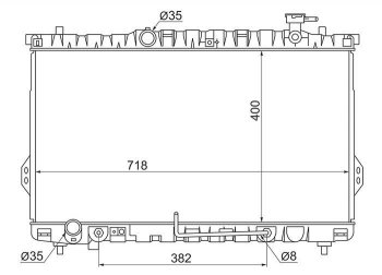 7 749 р. Радиатор двигателя SAT (пластинчатый,2.0/2.4/2.7, МКПП/АКПП)  Hyundai Santa Fe  SM (2000-2012)  с доставкой в г. Москва. Увеличить фотографию 1