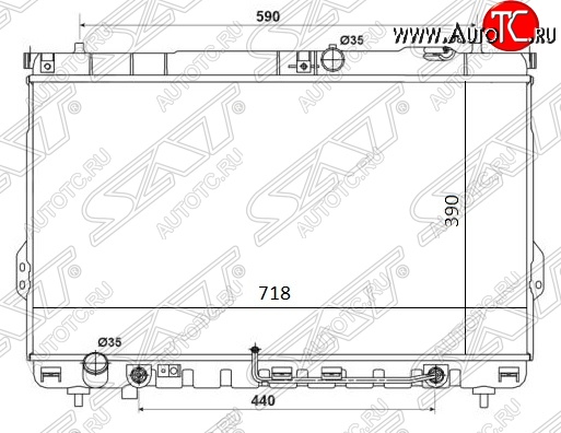 9 699 р. Радиатор двигателя SAT (трубчатый, DIESEL, АКПП)  Hyundai Santa Fe  SM - Sonata  EF  с доставкой в г. Москва