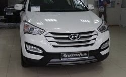 1 539 р. Сетка на бампер Russtal (хром)  Hyundai Santa Fe  DM (2012-2016) дорестайлинг  с доставкой в г. Москва. Увеличить фотографию 2