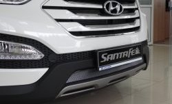 1 539 р. Сетка на бампер Russtal (хром)  Hyundai Santa Fe  DM (2012-2016) дорестайлинг  с доставкой в г. Москва. Увеличить фотографию 3