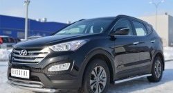 14 849 р. Защита порогов из круглой трубы диаметром 63 мм Russtal Hyundai Santa Fe DM дорестайлинг (2012-2016) (Защита порогов с со скосами на торцах (вариант 1))  с доставкой в г. Москва. Увеличить фотографию 8