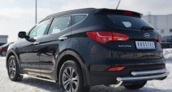 17 399 р. Защита заднего бампера (2 трубы Ø63 мм, нержавейка) SLITKOFF Hyundai Santa Fe DM дорестайлинг (2012-2016)  с доставкой в г. Москва. Увеличить фотографию 3