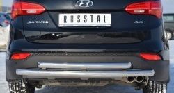 17 399 р. Защита заднего бампера (2 трубы Ø63 мм, нержавейка) SLITKOFF Hyundai Santa Fe DM дорестайлинг (2012-2016)  с доставкой в г. Москва. Увеличить фотографию 4