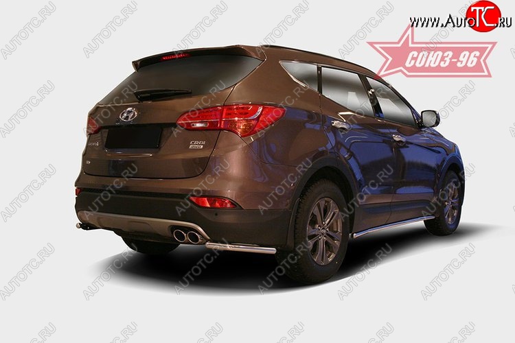 8 459 р. Защита заднего бампера из боковых уголков Souz-96 (d42) Hyundai Santa Fe DM дорестайлинг (2012-2016)  с доставкой в г. Москва