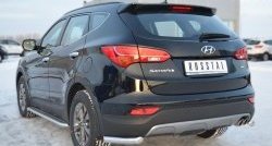 12 999 р. Защита заднего бампера (Ø63 мм уголки, нержавейка) SLITKOFF Hyundai Santa Fe DM дорестайлинг (2012-2016)  с доставкой в г. Москва. Увеличить фотографию 4