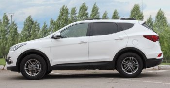 8 799 р. Комплект рейлингов АПС  Hyundai Santa Fe  DM (2012-2019) дорестайлинг, рестайлинг (Черные, без поперечин)  с доставкой в г. Москва. Увеличить фотографию 2