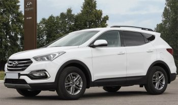 8 799 р. Комплект рейлингов АПС  Hyundai Santa Fe  DM (2012-2019) дорестайлинг, рестайлинг (Черные, без поперечин)  с доставкой в г. Москва. Увеличить фотографию 3