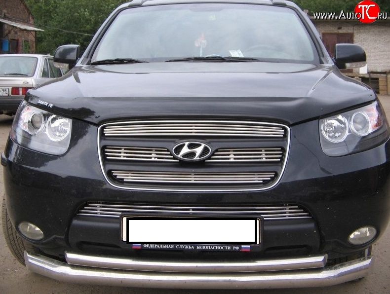 3 999 р. Декоративная вставка воздухозаборника Berkut Hyundai Santa Fe CM дорестайлинг (2006-2009)  с доставкой в г. Москва